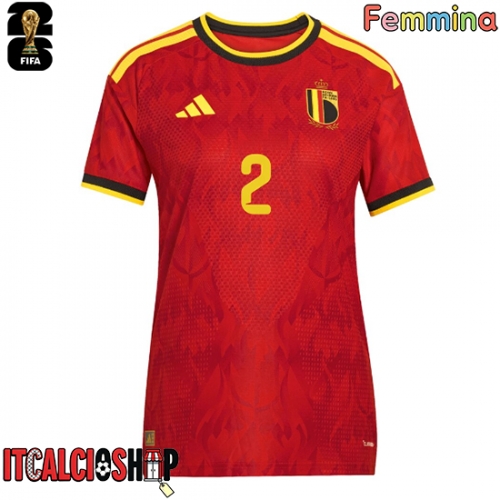 Belgio Diego Moreira #19 Prima Maglia Femmina Mondiali 2026 Manica Corta